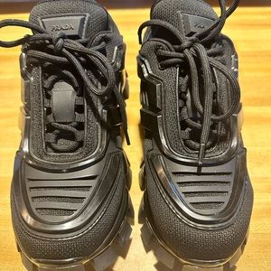 Prada Cloudbust Thunder Technical Fabric sneakers Black Size 40 Women size 10 US